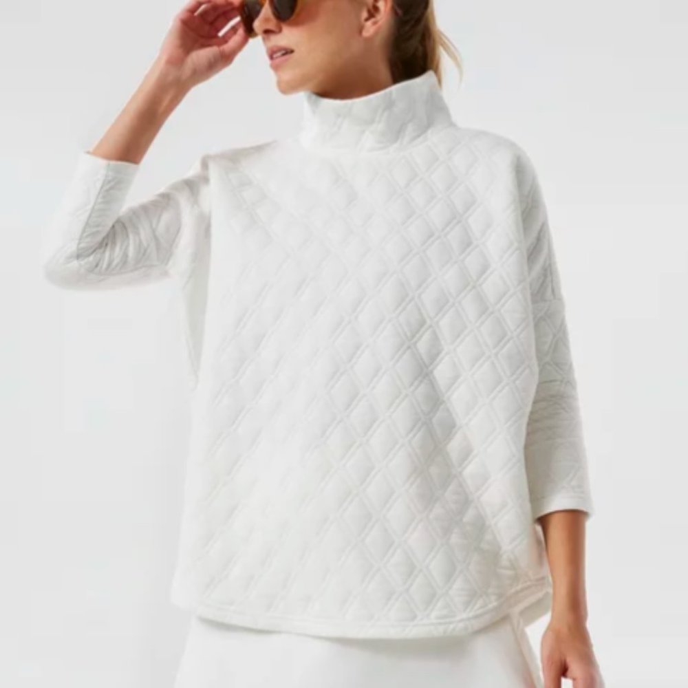 Tuckernuck Tnuck Sport  White Quilted Funnel Pullover